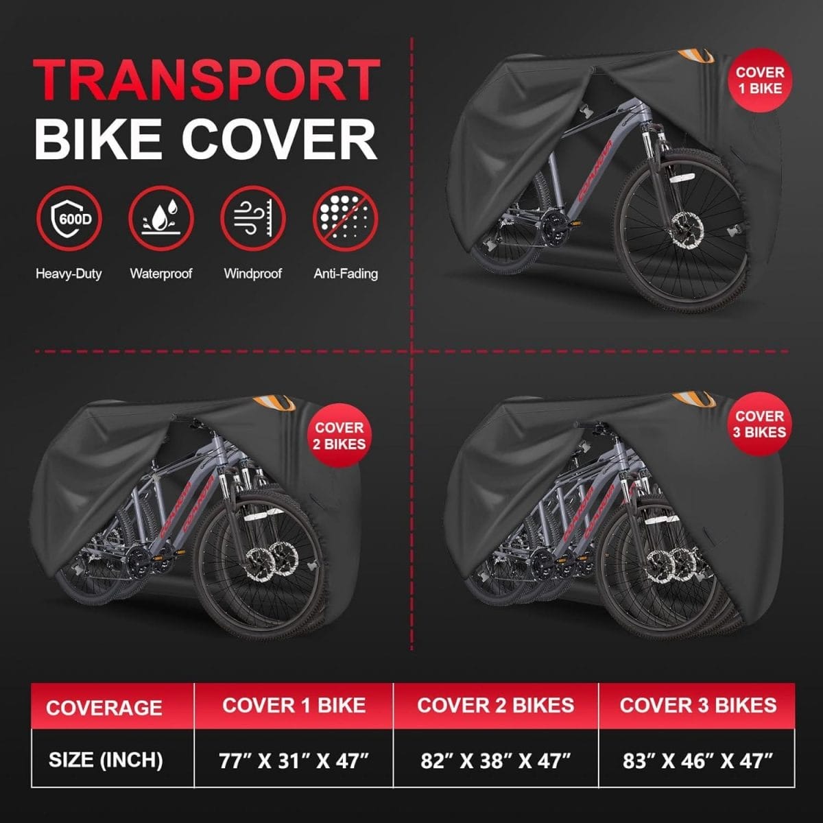 Amazon.com : Comnova Bike Cover for Transport 2 Bikes - Outdoor Bike Covers for 2 Bikes on Rear Bike Rack Transport Waterproof  Heavy Duty, 600D Bicycle Rack Covers for 2 Bikes on Car Hitch Travel Storage : Sports  Outdoors