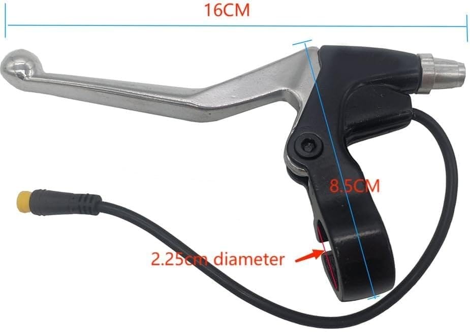 BQPOLING Waterproof Electronic Brake Lever Set for Electric Bicycle Bike (Black  Silver)