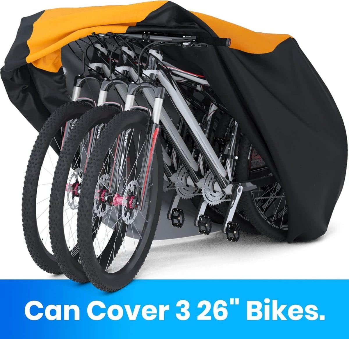 Favoto Bike Cover Waterproof Outdoor Bicycle Cover for 2-3 Bikes UV Snow Wind Proof with Anti-Theft Lock Hole Reflective Straps Storage Bag for Mountain Road Electric City Bike 79x41.3x44 Inch