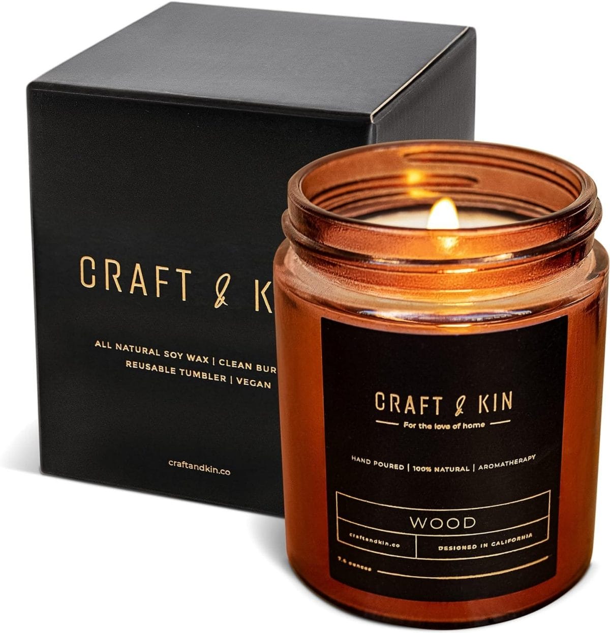Premium Wood Candle | Cedar Scented Candle | 8 oz 45 Hour Burn | Soy Candle, Candles Gifts for Women | Soy Candles for Home Scented, Aromatherapy Candles | Scented Candles for Men | Candle For Bedroom