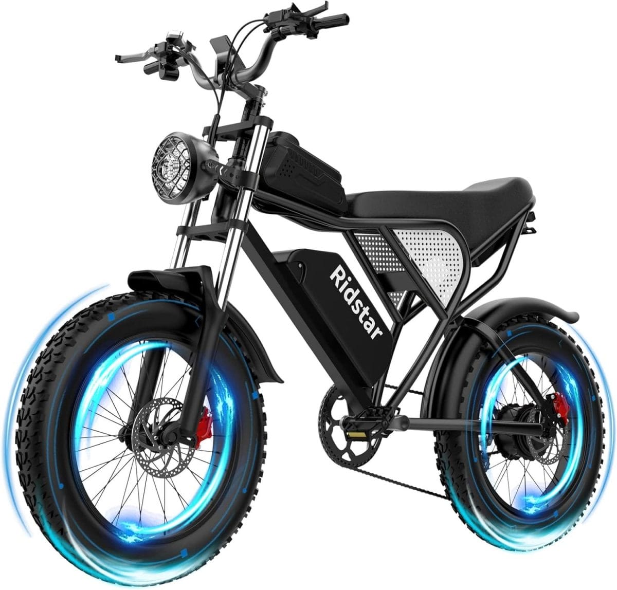 Ridstar Electric Bike for Adults, 1000/2000W, 30/34MPH,48V-52V, 20AH,40AH Battery, Max 50-180 Miles Electric Motorcycle, 20 Fat Tire Dirt Bike, Shamano 7-Speed E-Bike