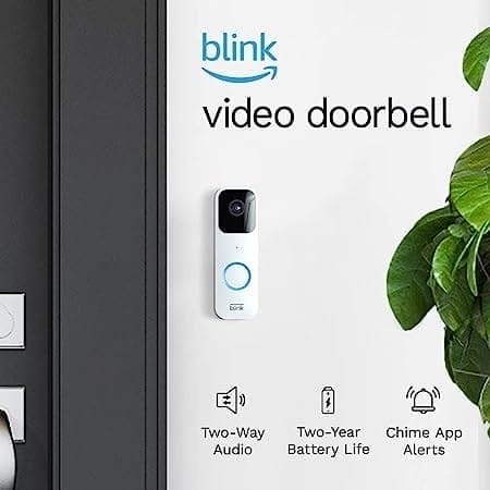 Blink Video Doorbell + 3 Outdoor 4 smart security cameras (4th Gen) with Sync Module 2 | Two-year battery life, motion detection, two-way audio, HD video, Works with Alexa