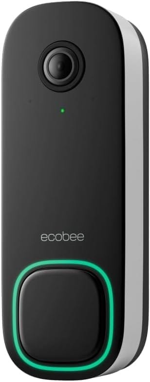 ecobee Smart Video Doorbell Camera (Wired) - with Industry Leading HD Camera, Smart Security, Night Vision, Person and Package Sensors, 2-Way Talk, and Video  Snapshot Recording