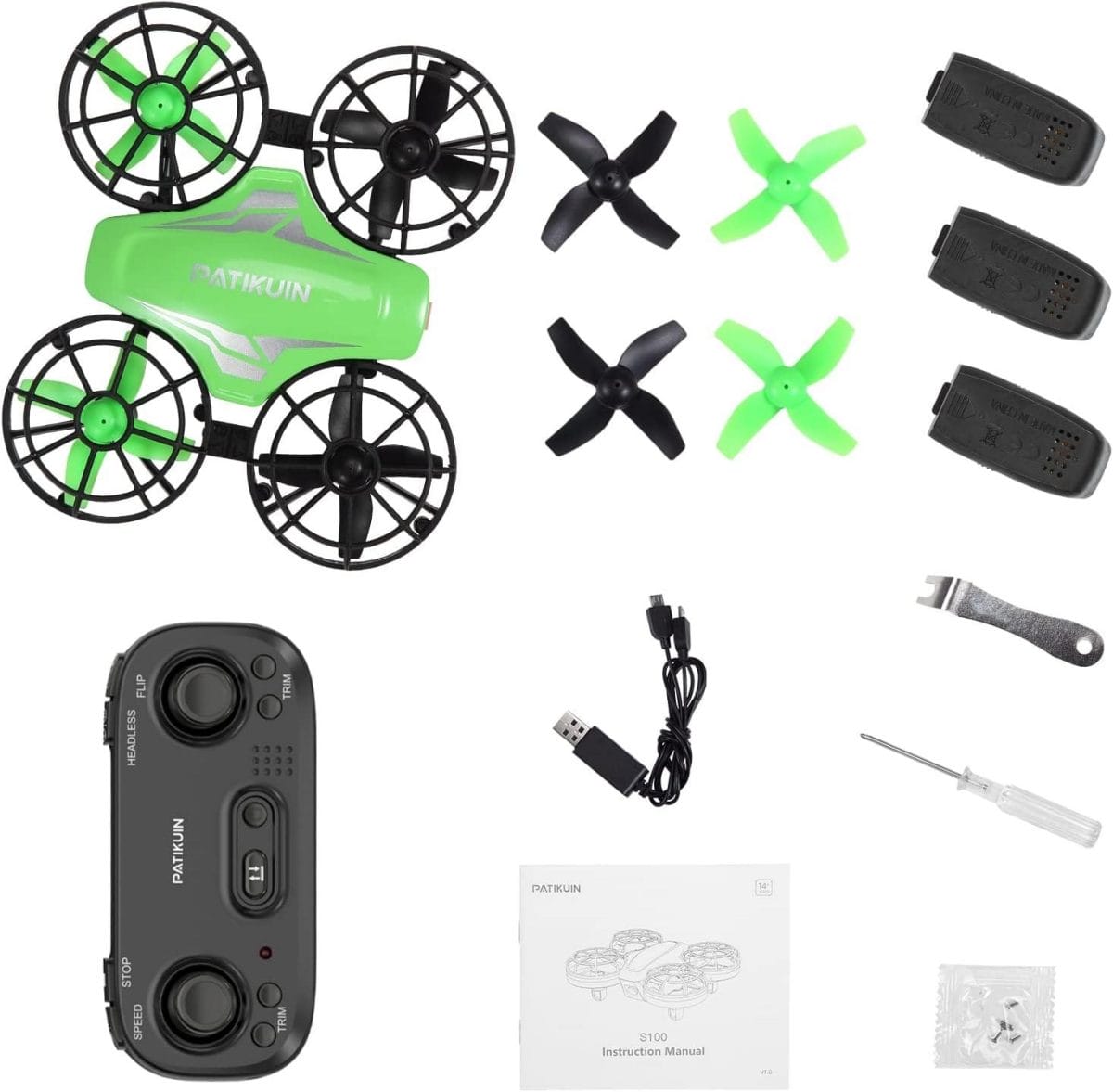 Mini Drone for Kids and Beginners, Remote Control Helicopter Quadcopter with 3 Modular Batteries, Headless Mode, Auto Hovering, 3 Speed Modes, Indoor RC Pocket Plane Gift for Boys and Girls, Green