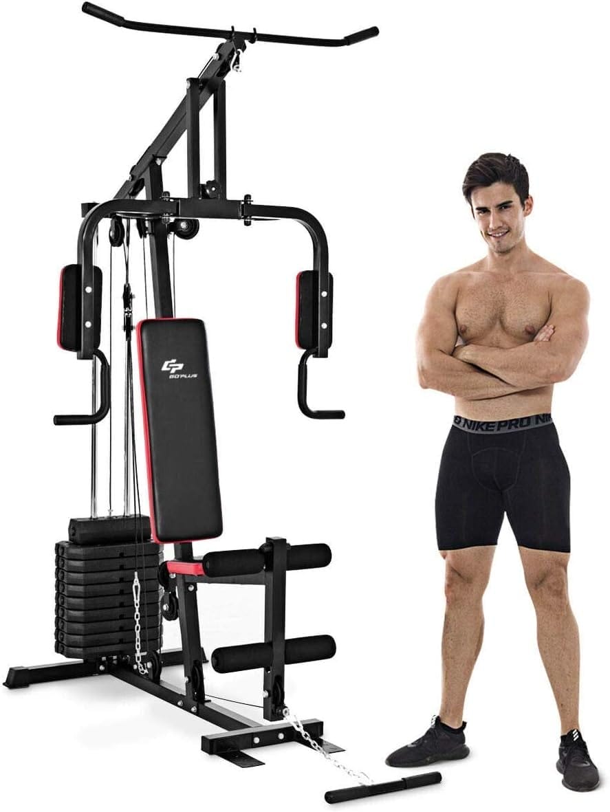 Goplus Multifunction Home Gym System Weight Training Exercise Workout Equipment Fitness Strength Machine for Total Body Training